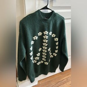 Witty Fox Women’s Sweater Size M forest green and white